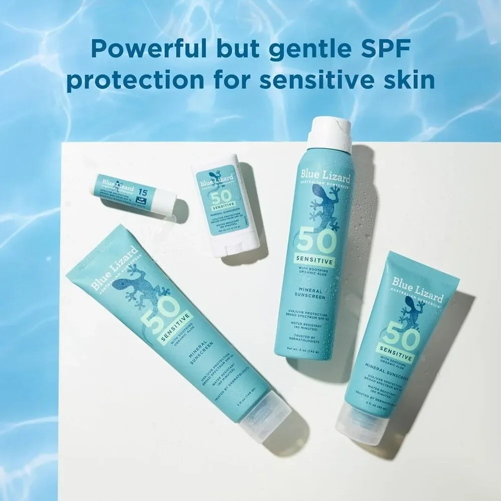 Blue Lizard SENSITIVE Mineral Sunscreen Zinc Oxide SPF 50+ 3oz Sealed